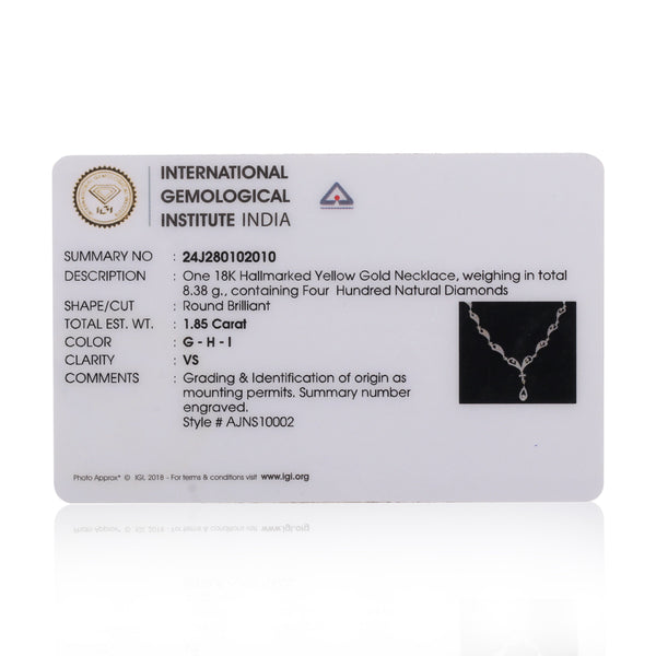 IGI Certified 18K Gold Diamond Set 2.20 Ct G-H-I VS Premium Women Jewelry Set - view 5