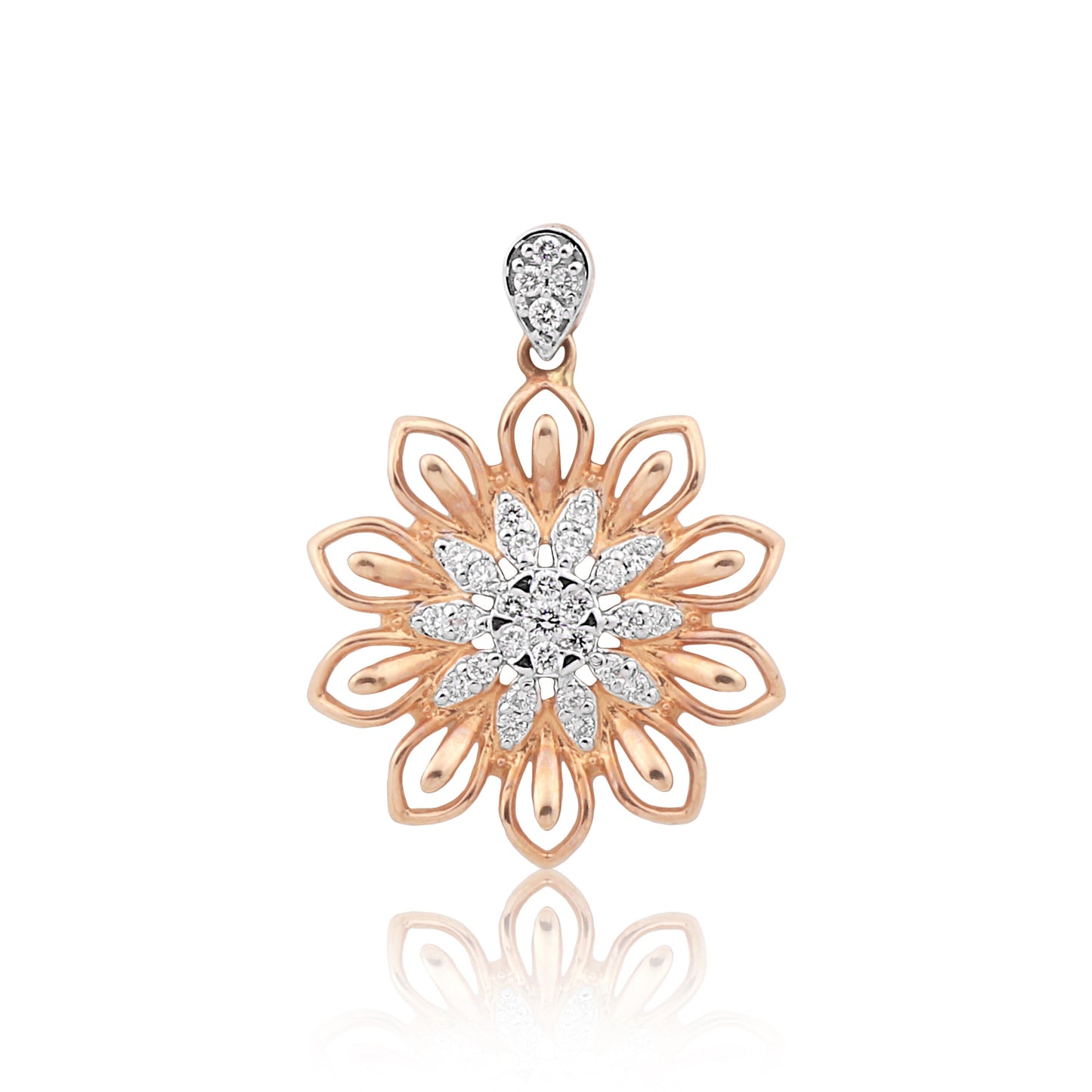 IGI Certified Diamond Pendant Necklace Set 0.71 CT 18K Gold Natural Diamonds - view 3