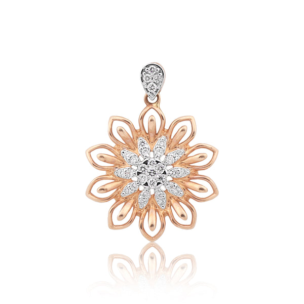 IGI Certified Diamond Pendant Necklace Set 0.71 CT 18K Gold Natural Diamonds - view 3