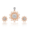 IGI Certified Diamond Pendant Necklace Set 0.71 CT 18K Gold Natural Diamonds