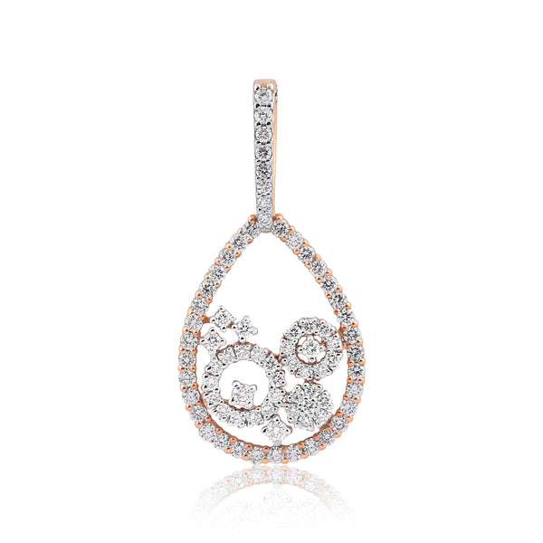 IGI Certified Natural Diamond Pendant Set 1.66 CT VS Clarity G-H-I 18k Gold - view 2