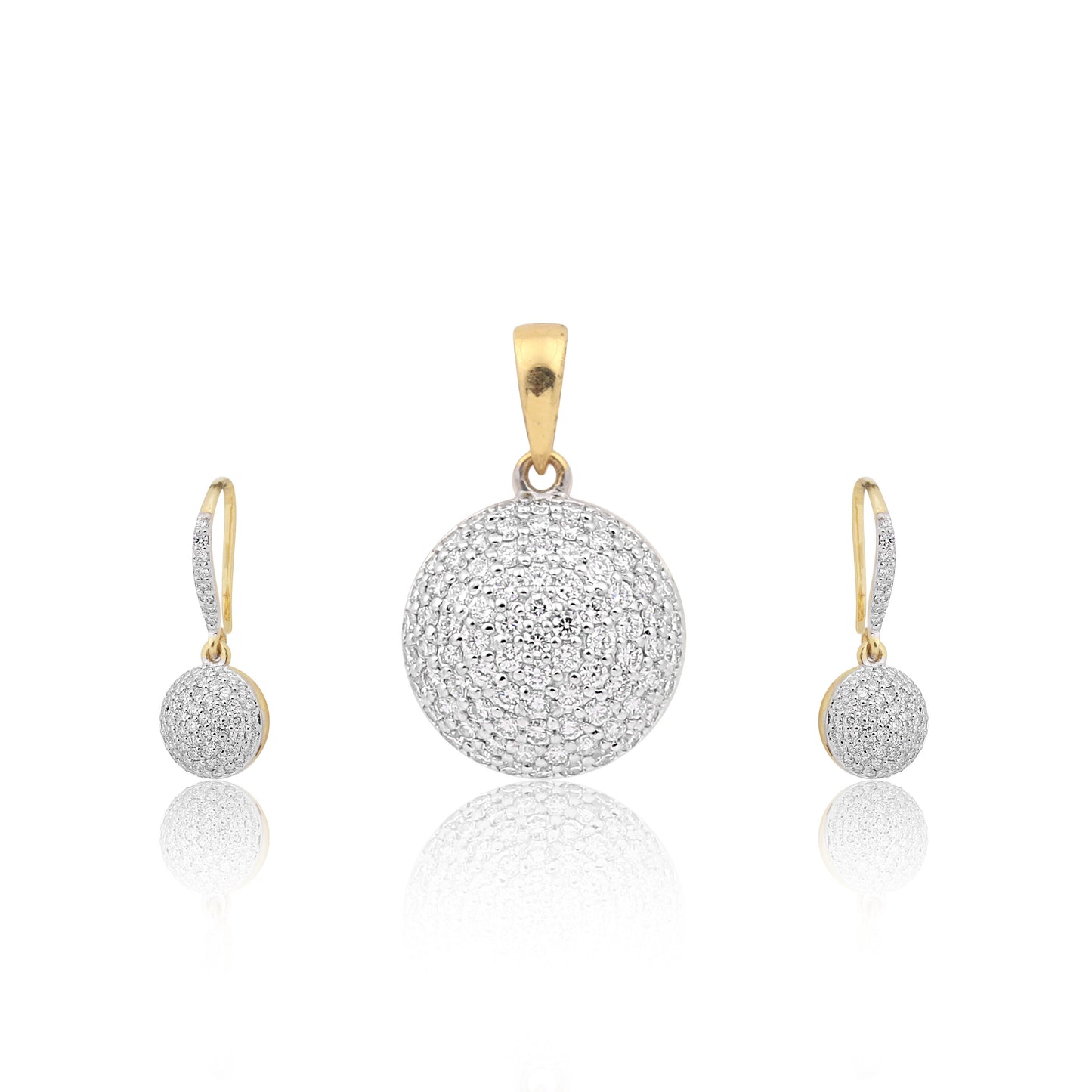 IGI Diamond Pendant Necklace Set 2.35 Ct G-H 18k Gold Natural Diamond Jewelry