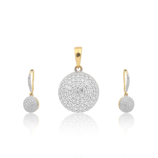 IGI Diamond Pendant Necklace Set 2.35 Ct G-H 18k Gold Natural Diamond Jewelry