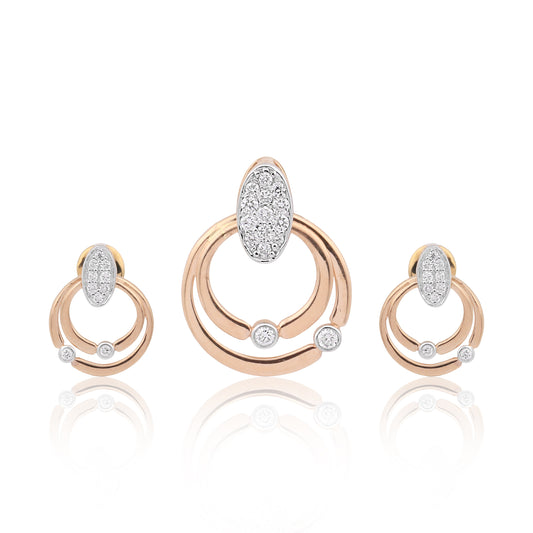 IGI Certified Diamond Pendant Set 0.94 ct 18K Gold Elegant Necklace Jewelry