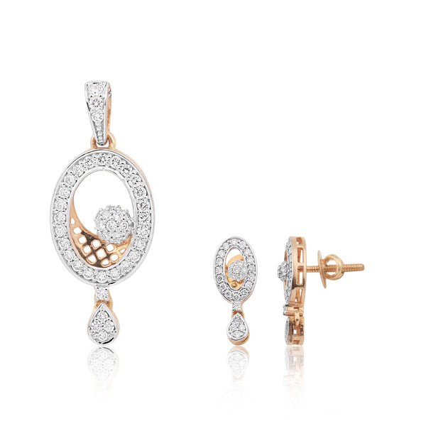 IGI Certified Diamond Pendant Set 2.08 ct 18K Gold Natural Diamond Jewelry - view 2