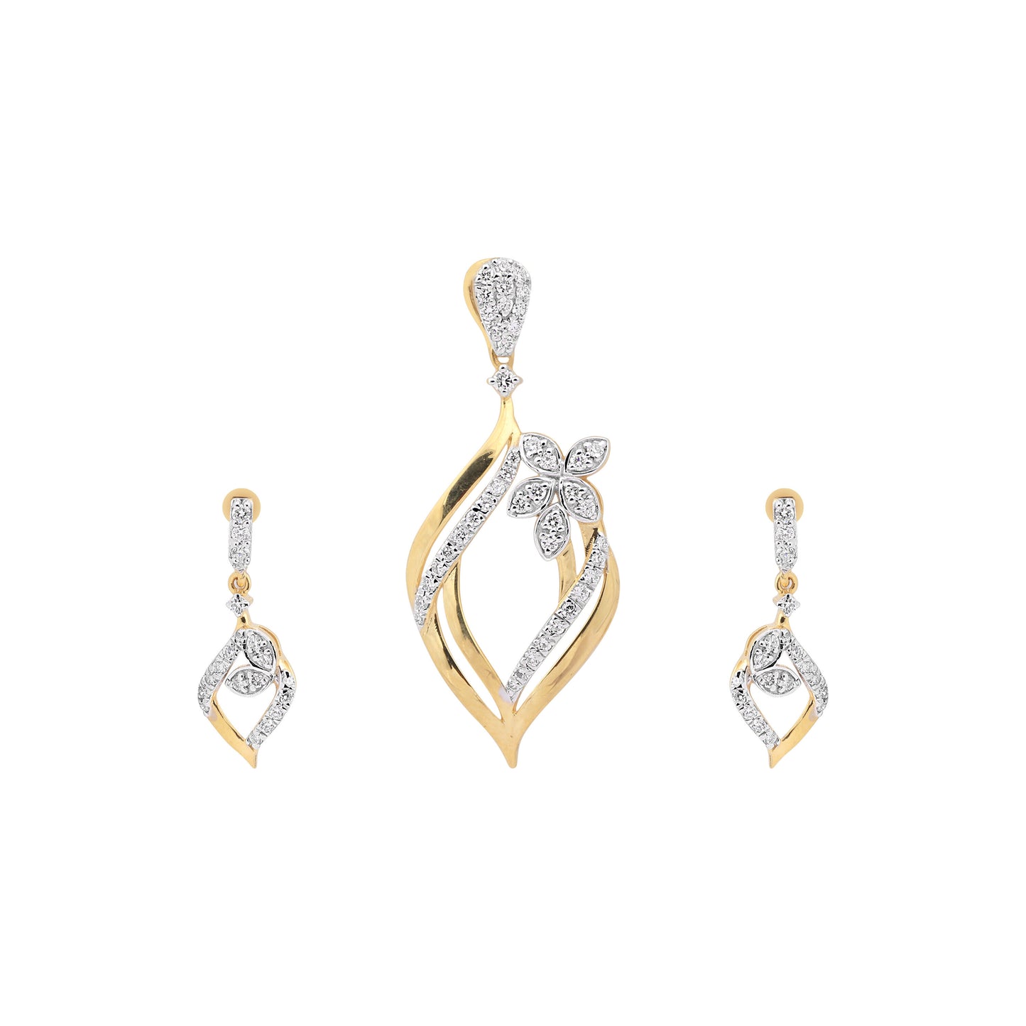 IGI Certified Diamond Pendant Set 1.80 ct 18K Gold Elegant Necklace Jewelry