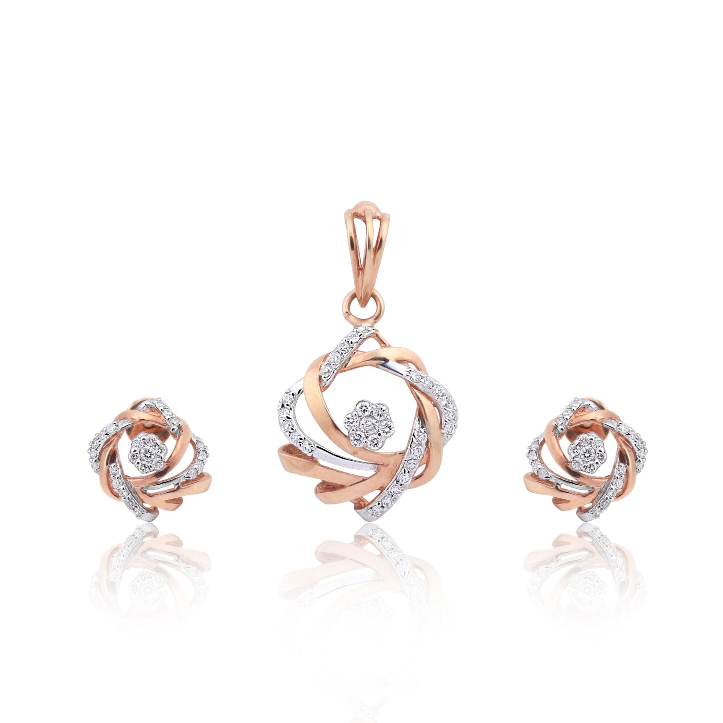 Natural Diamond Pendant Set 0.55 Ct IGI Certified 18K Gold SI Gift for Women