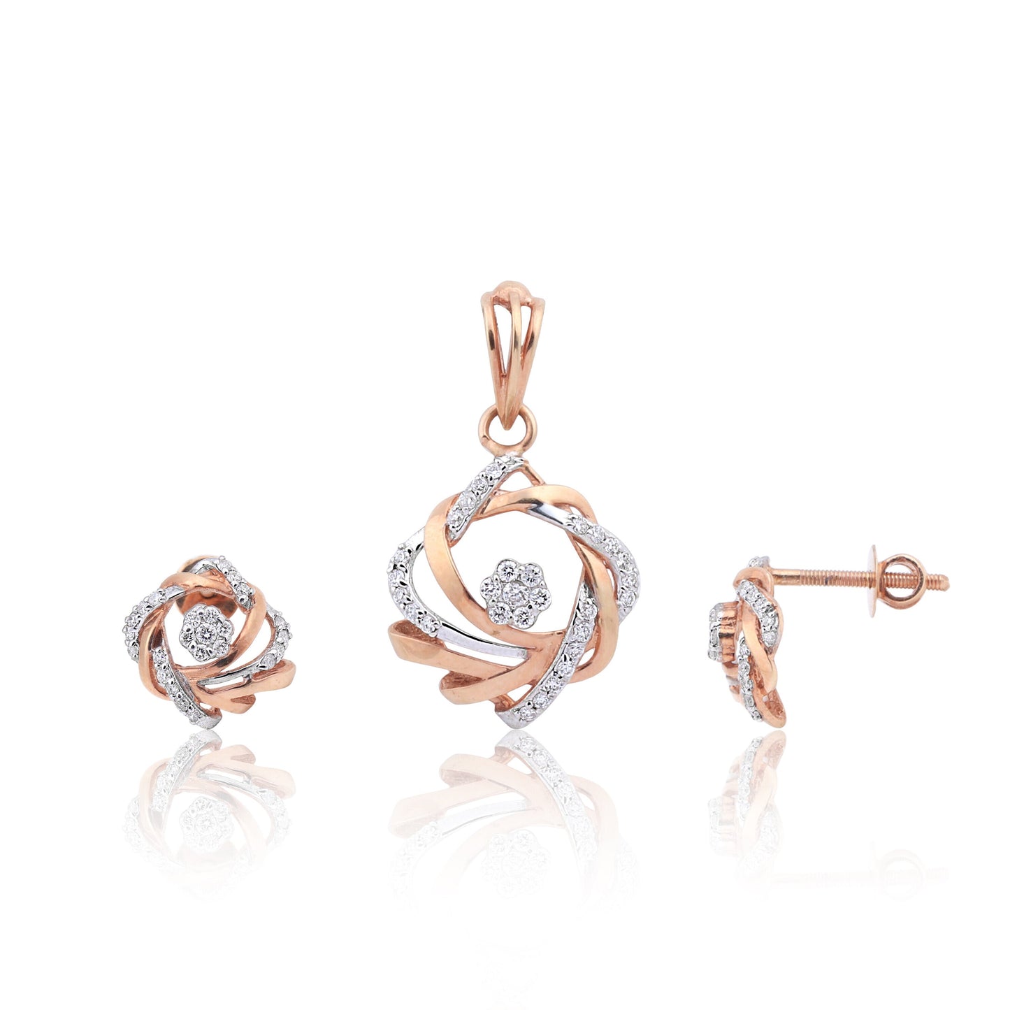 Natural Diamond Pendant Set 0.55 Ct IGI Certified 18K Gold SI Gift for Women - view 2