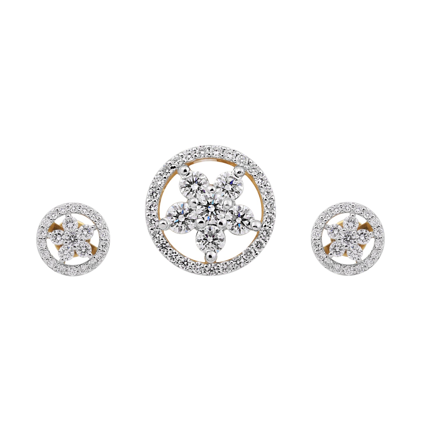 IGI Certified 18K Gold Diamond Pendant Set 1.62 Ct G-H VS Stylish Jewelry