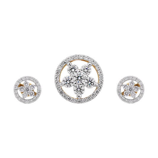 IGI Certified 18K Gold Diamond Pendant Set 1.62 Ct G-H VS Stylish Jewelry