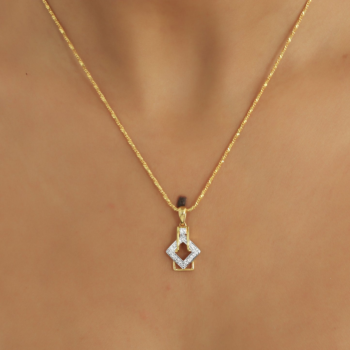 Elegant IGI Certified Natural Diamond Pendant 1.08 ct 18K Gold Necklace Jewelry - view 3