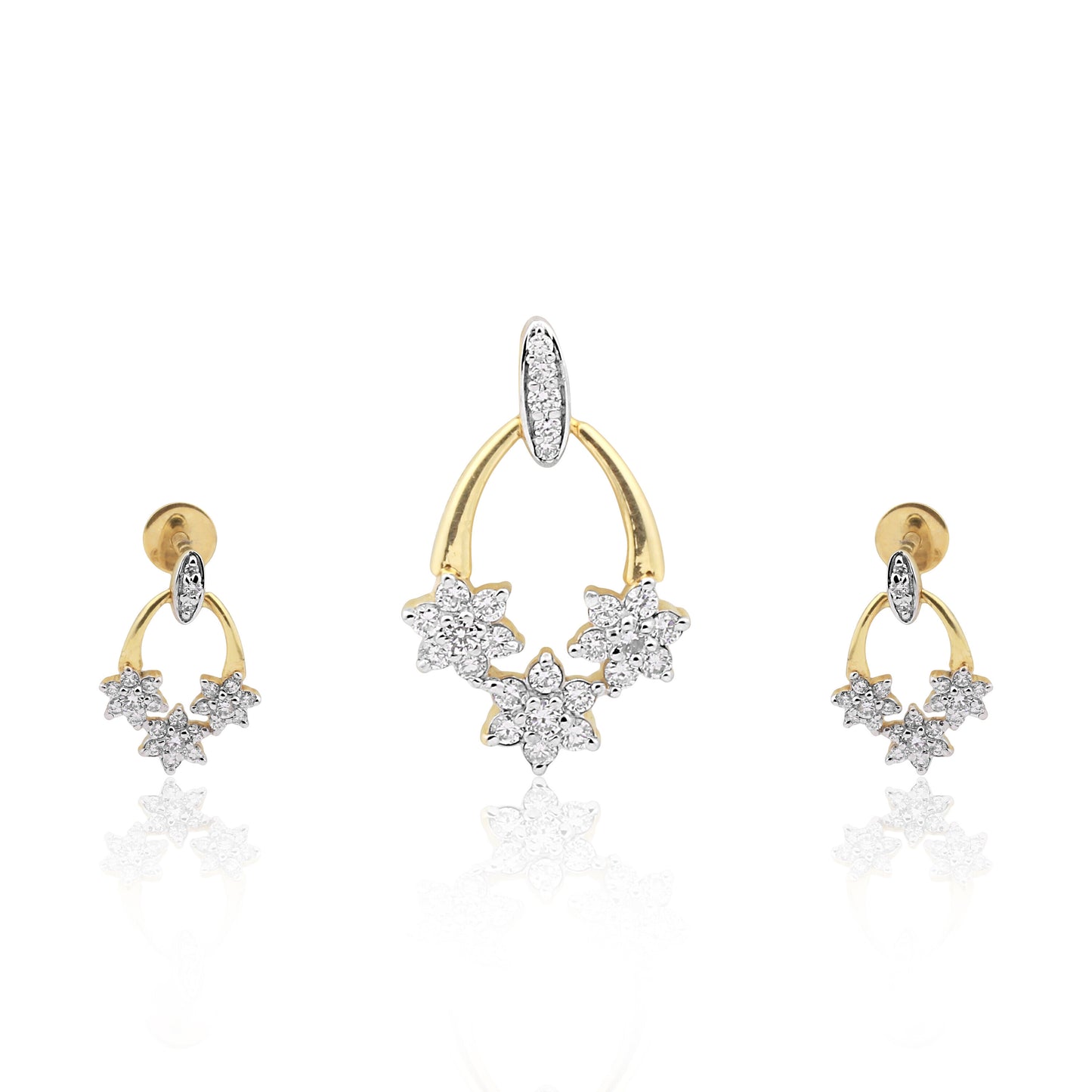 IGI Certified Natural Diamond Pendant Set 2.80 ct 18K Gold Necklace Women