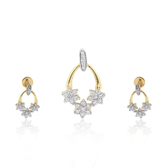 IGI Certified Natural Diamond Pendant Set 2.80 ct 18K Gold Necklace Women