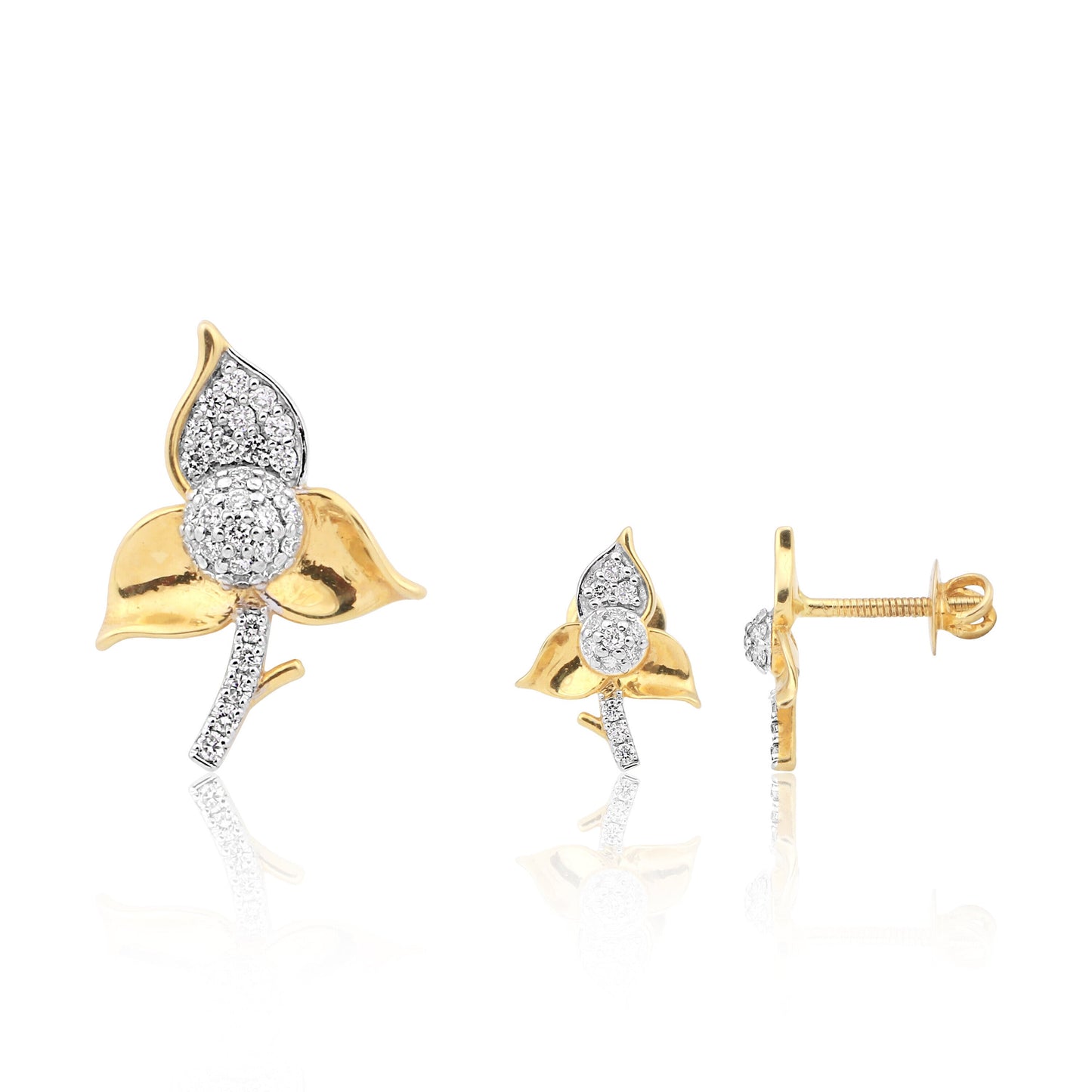 IGI Certified 18K Gold Diamond Pendant Set 0.61 Ct G-H VS Stylish Women Jewelry - view 2