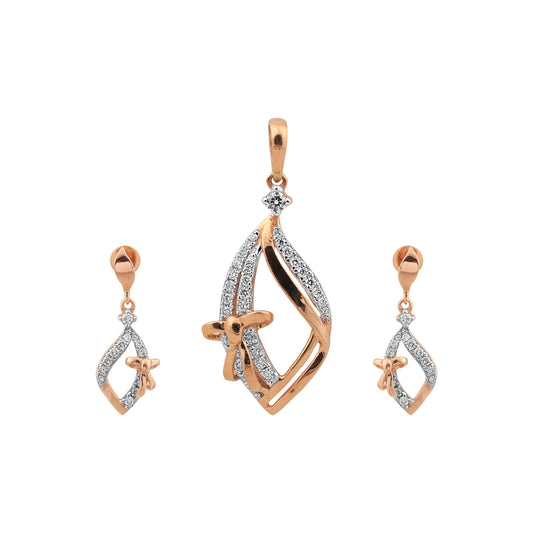 0.94 Ct Natural Diamond Pendant Set 18K Gold G-H-I VS Jewelry for Women