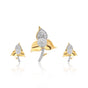 IGI Certified 18K Gold Diamond Pendant Set 0.61 Ct G-H VS Stylish Women Jewelry