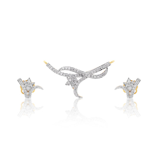 Luxury 0.61 Ct Diamond Pendant Set IGI Certified 18K Gold G-H VS Jewelry