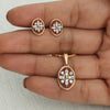 0.58 Ct.18KT Rose Gold Pendant And Earrings Set with  Natural Diamonds, IGI Cert - view 2