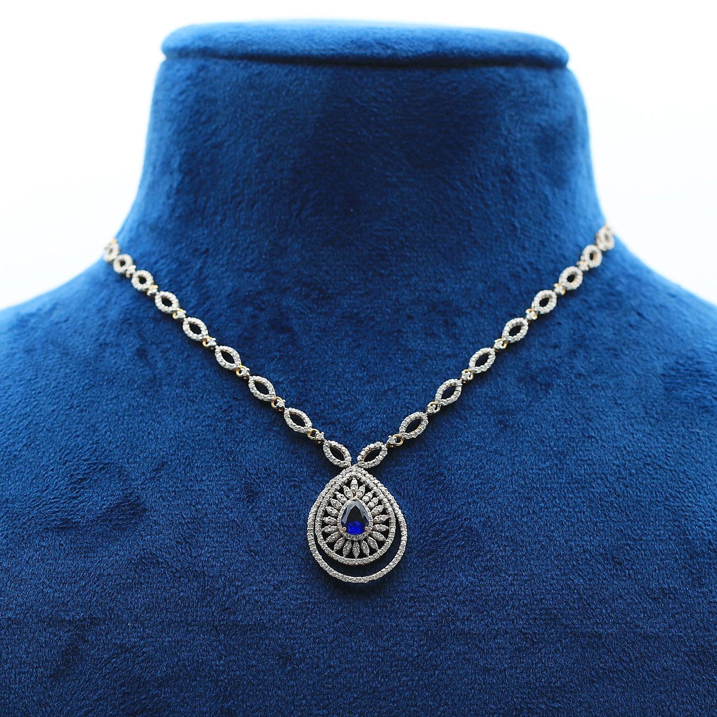 2.95 Ct. IGI Certified Natural Diamond Necklace Set 18K Yellow Gold Earrings