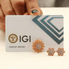 0.59 Ct. IGI Certified 18KT Rose Gold Natural Diamond Pendant And Earrings Set - view 5
