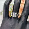 2.90 Ct Certified Emerald Cut Solitaire White Moissanite Ring For Women 18K Gold Plated