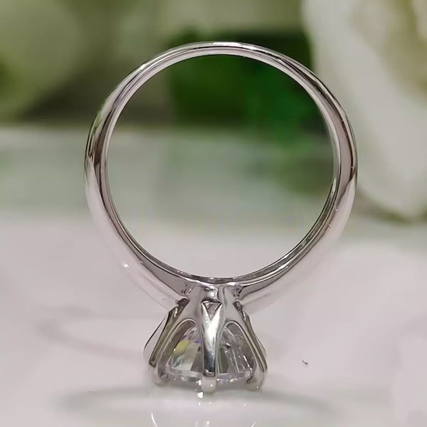 Certified 2.55 Ct White Round Moissanite Solitaire Ring in New Year Gift 18K Gold P 18K Gold Plated