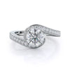 3.20 Ct Certified Round Cut Off White Moissanite Ring In Birthday Gift 18K Gold Pla 18K Gold Plated