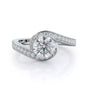 3.20 ct DEW Certified Round Cut Off White Moissanite Ring In Birthday Gift 18K Gold Pla 18K Gold Plated