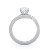3.20 Ct Certified Round Cut Off White Moissanite Ring In Birthday Gift 18K Gold Pla 18K Gold Plated