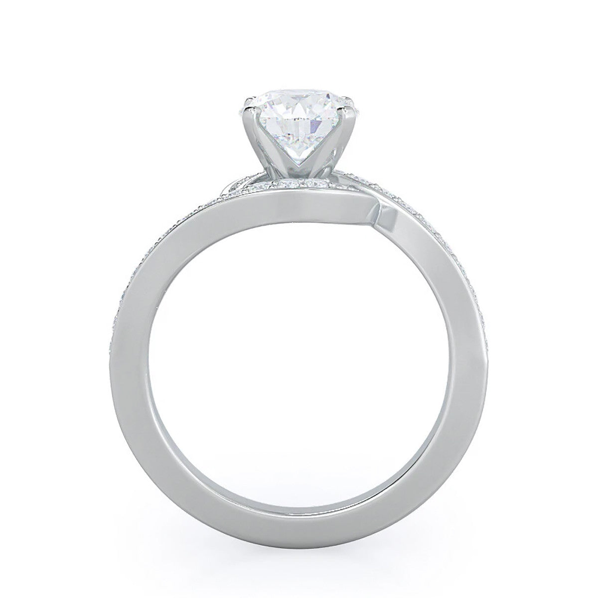 3.20 Ct Certified Round Cut Off White Moissanite Ring In Birthday Gift 18K Gold Pla 18K Gold Plated