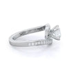 3.20 Ct Certified Round Cut Off White Moissanite Ring In Birthday Gift 18K Gold Pla 18K Gold Plated