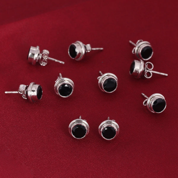 65 Ct Natural Black Agate Earrings - GEMHUB & CO.