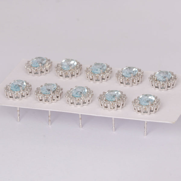 65 Ct Natural Aqua Sky Aquamarine Earrings - GEMHUB & CO.
