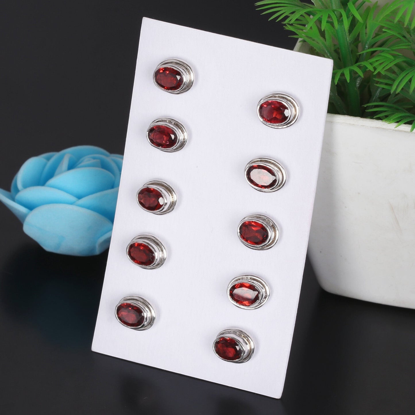 65 Ct Natural Red Garnet Earrings - GEMHUB & CO.