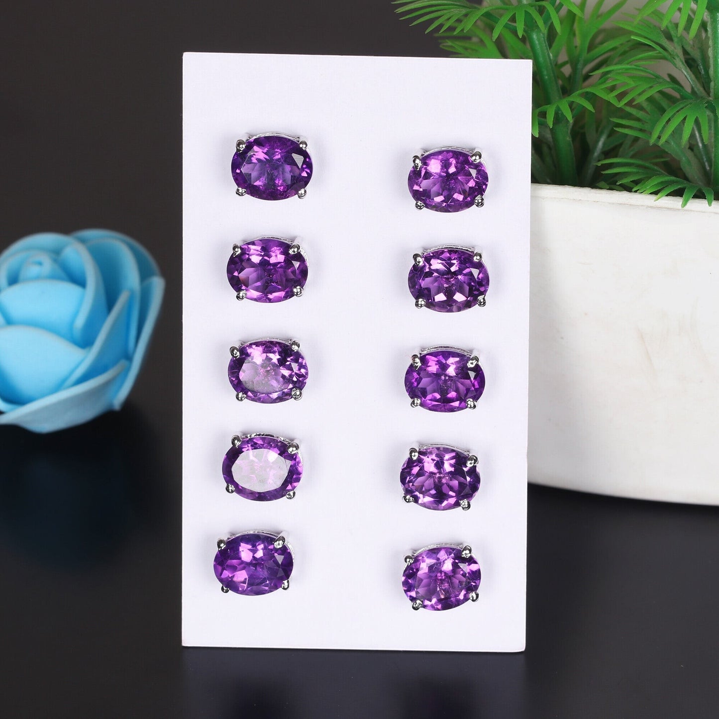 65 Ct Natural Purple Amethyst Earrings - GEMHUB & CO.