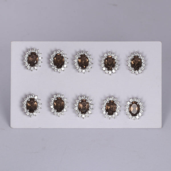 65 Ct Natural Smoky Topaz Earrings - GEMHUB & CO. - View 3