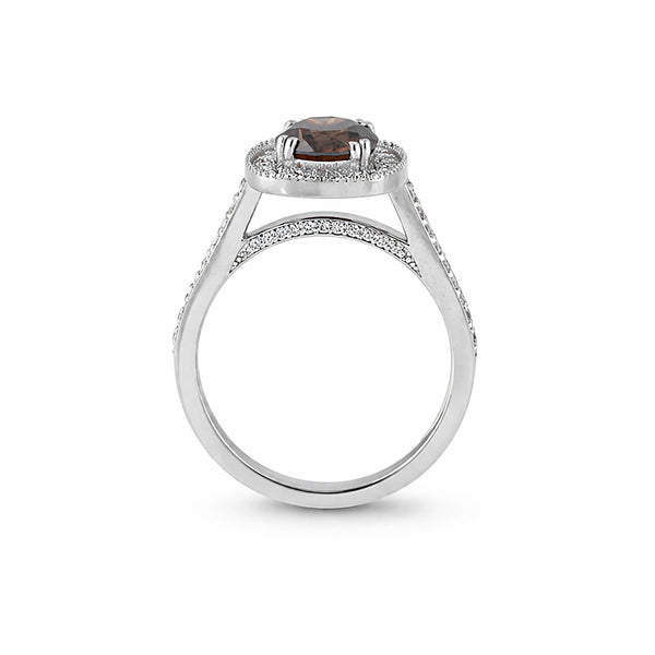 1.2 Ct Round Cut Fancy Brown Lab Grown Diamond Ring - GEMHUB & CO. - View 5