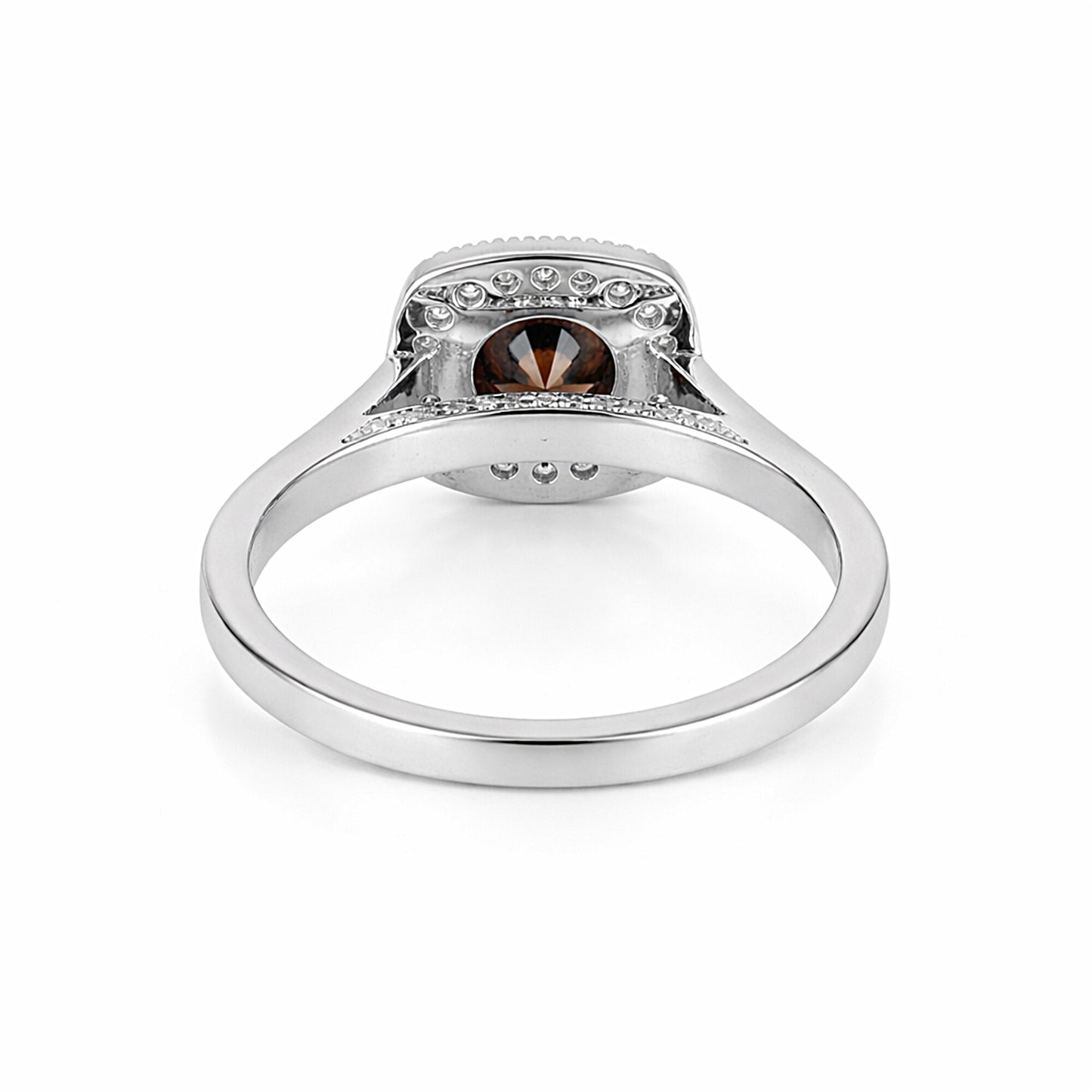 1.2 Ct Round Cut Fancy Brown Lab Grown Diamond Ring - GEMHUB & CO. - View 3