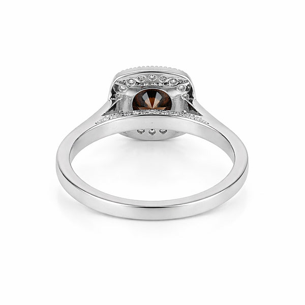 1.2 Ct Round Cut Fancy Brown Lab Grown Diamond Ring - GEMHUB & CO. - View 3