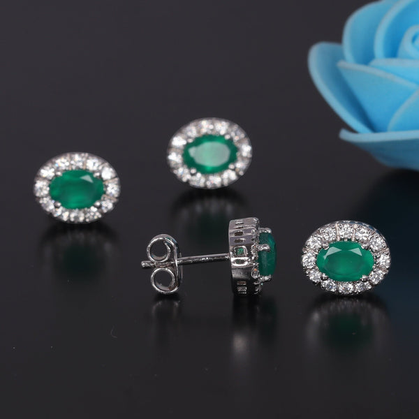 65 Ct Natural White Green Emerald Earrings - GEMHUB & CO. - View 5