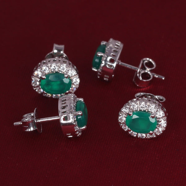 65 Ct Natural White Green Emerald Earrings - GEMHUB & CO. - View 6