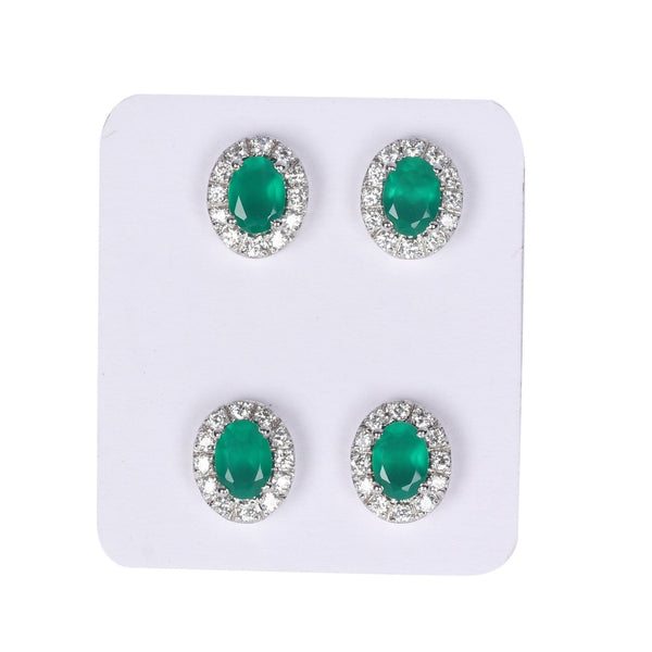 65 Ct Natural White Green Emerald Earrings - GEMHUB & CO. - View 2