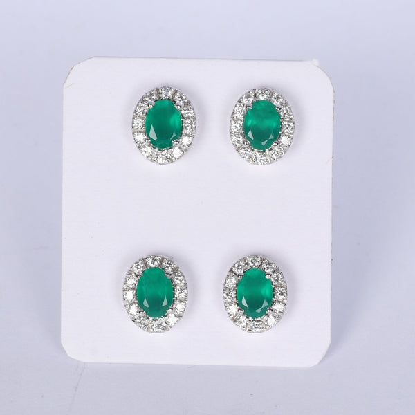 65 Ct Natural White Green Emerald Earrings - GEMHUB & CO. - View 3