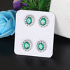 65 Ct Natural White Green Emerald Earrings - GEMHUB & CO.