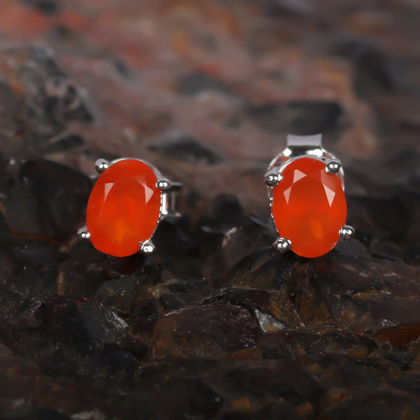 10 Ct Natural Orange Carnelian Earrings - GEMHUB & CO. - View 5