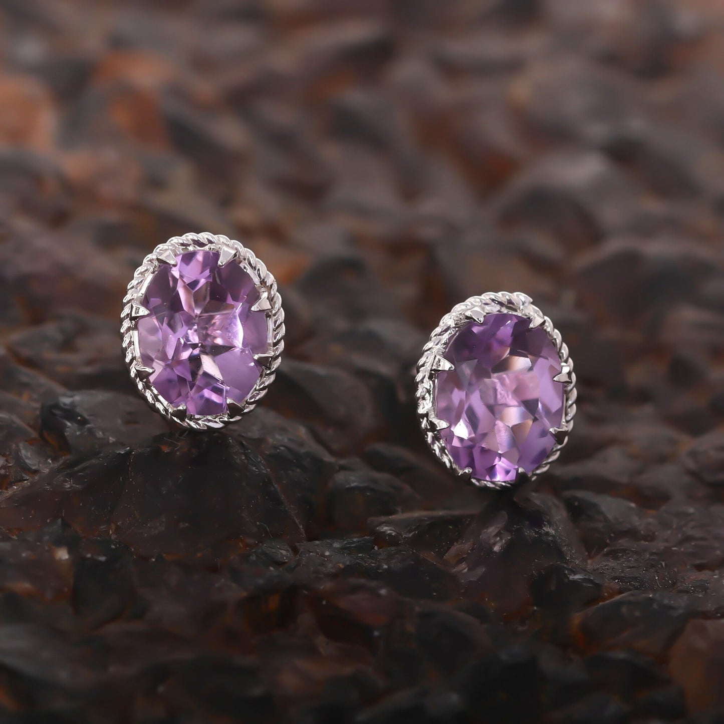 10 Ct Natural Purple Moonstone Earrings - GEMHUB & CO. - View 5