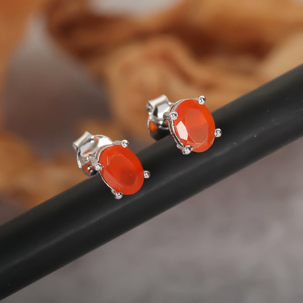 10 Ct Natural Orange Carnelian Earrings - GEMHUB & CO. - View 6