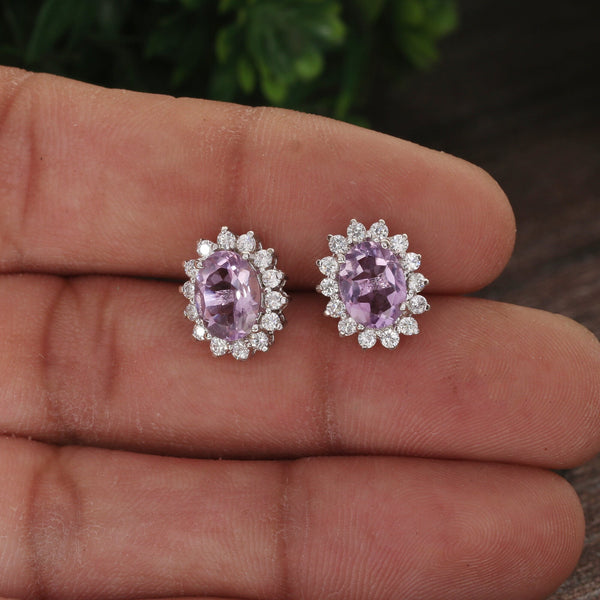 10 Ct Natural Purple Amethyst Earrings - GEMHUB & CO. - View 4