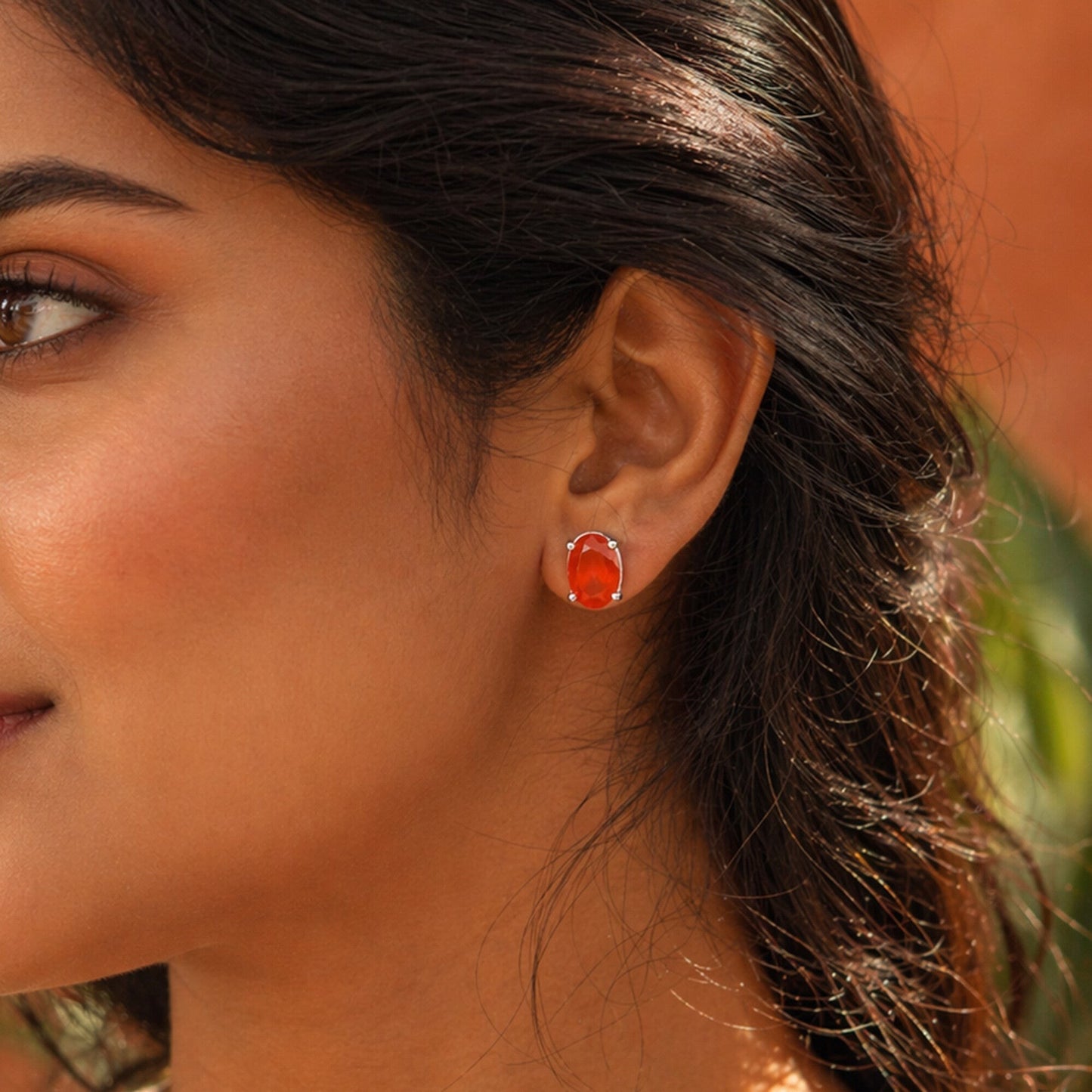 10 Ct Natural Orange Carnelian Earrings - GEMHUB & CO.