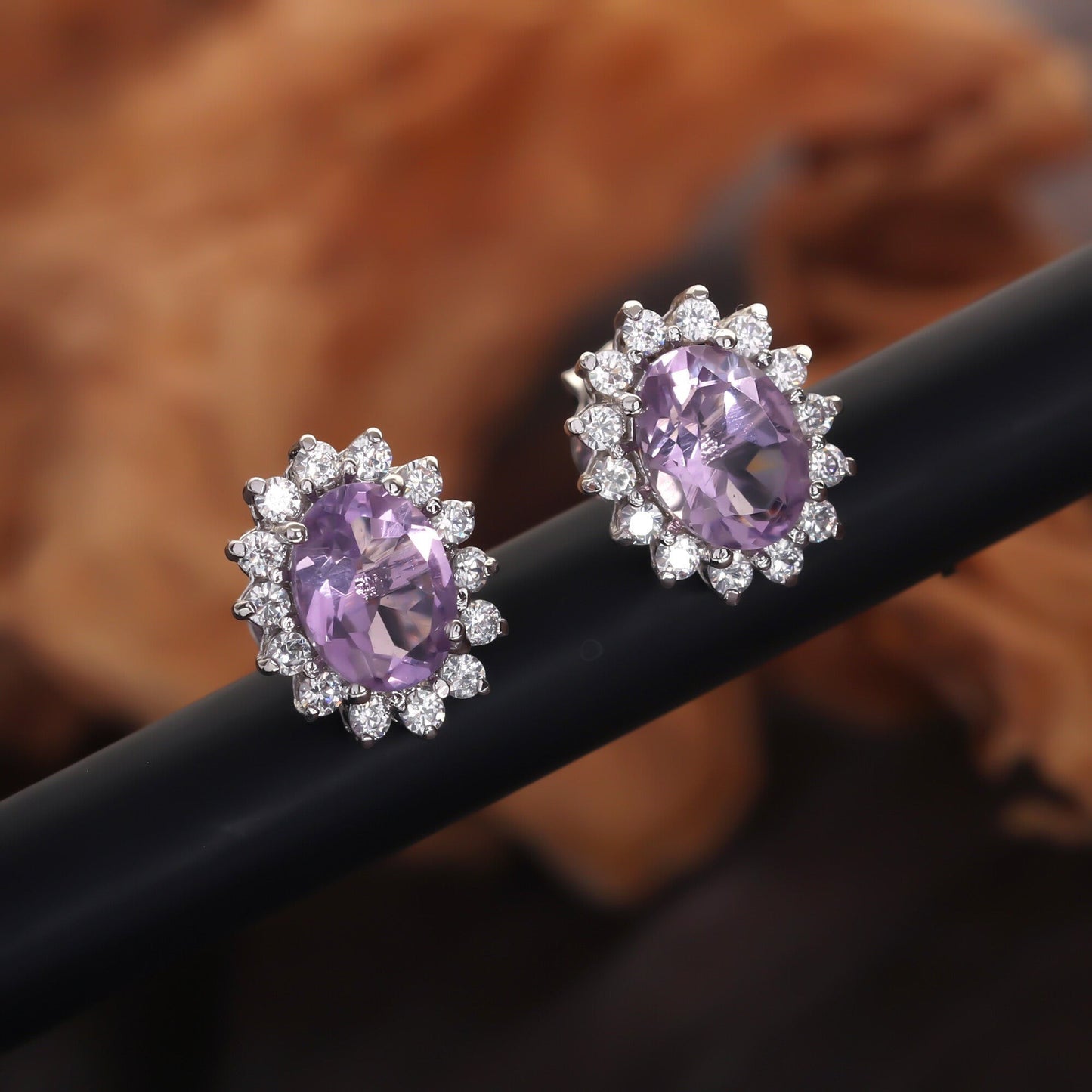 10 Ct Natural Purple Amethyst Earrings - GEMHUB & CO. - View 6